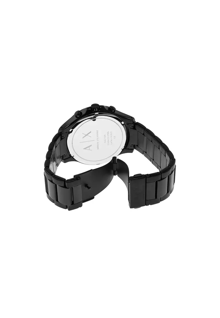Hampton Black Stainless Steel Watch AX2164
