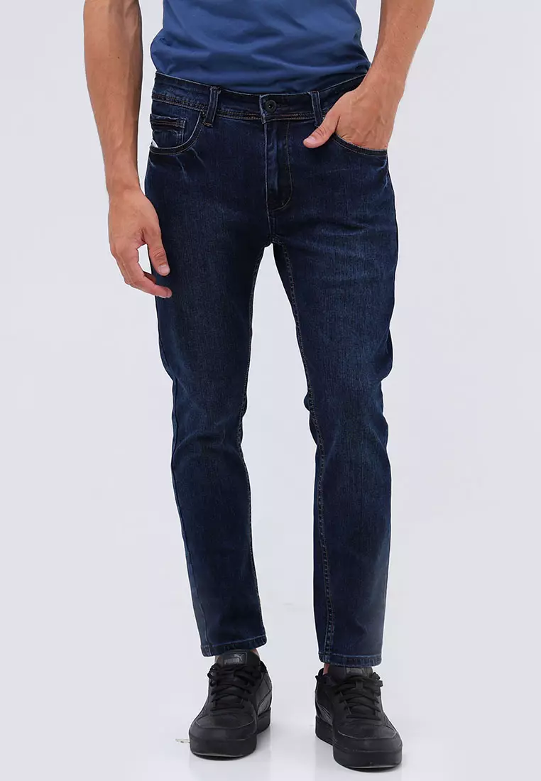 Clothing Mens Skinny Ankle Jeans Casual Skinny Jeans Ankle Length Ripped  Denim Pant Zipper Fly Men