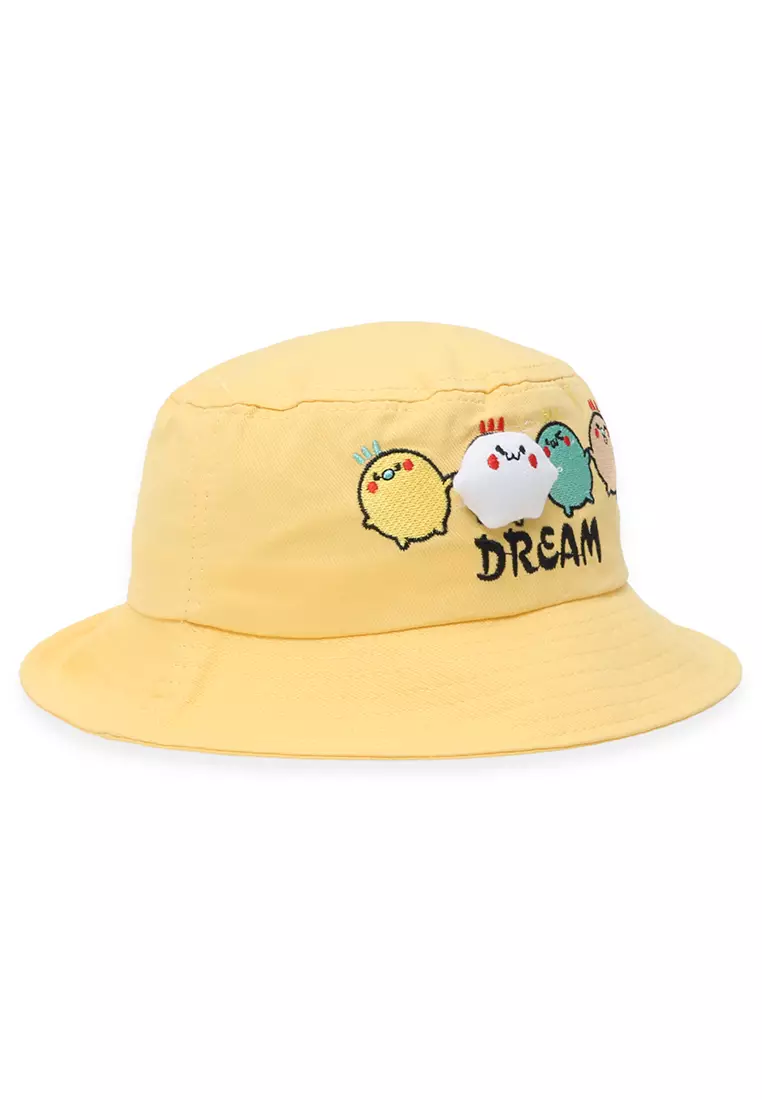 Sierra Topi Bucket Anak Perempuan Desain Bordir Dream Toddler Kids Hat Material Cotton ORIGINAL - Yellow