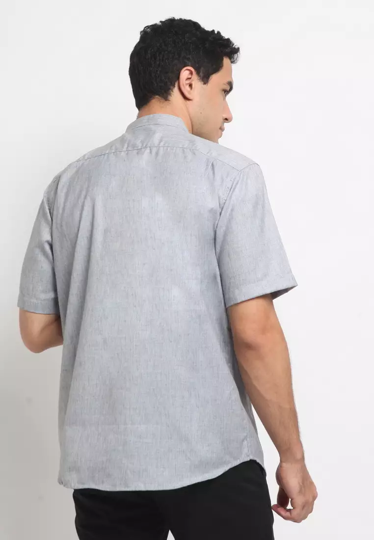 POLICE Kemeja Koko Border Pria 207260204 Abu