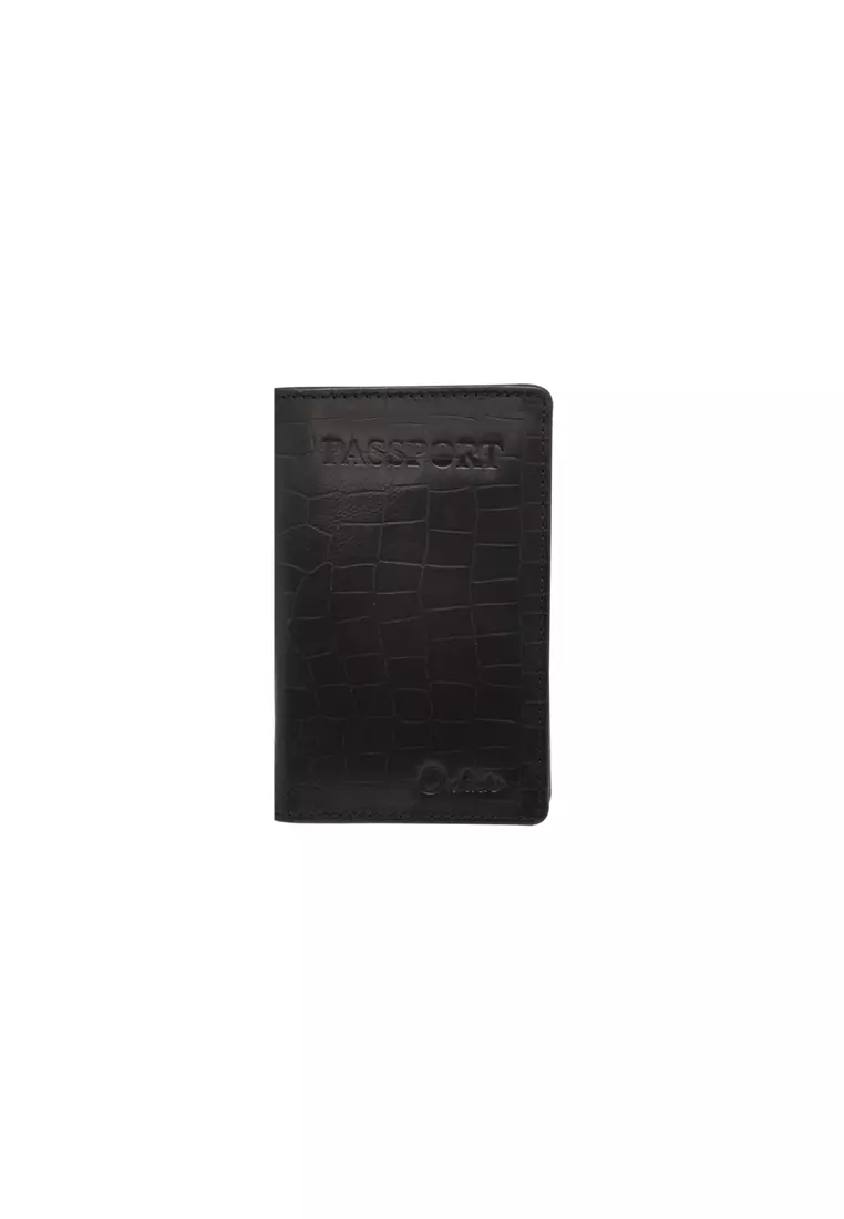 Passport Wallet Leather - Leather Passport Holder Oxhide AS5- BLACK