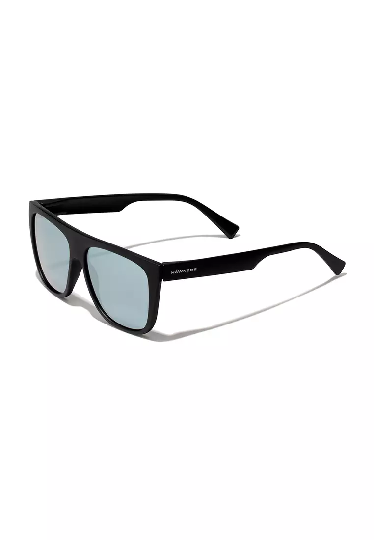 HAWKERS Black Chrome RUNWAY Sunglasses for Men and Women, Unisex. UV400 Protection. Official Product designed in Spain