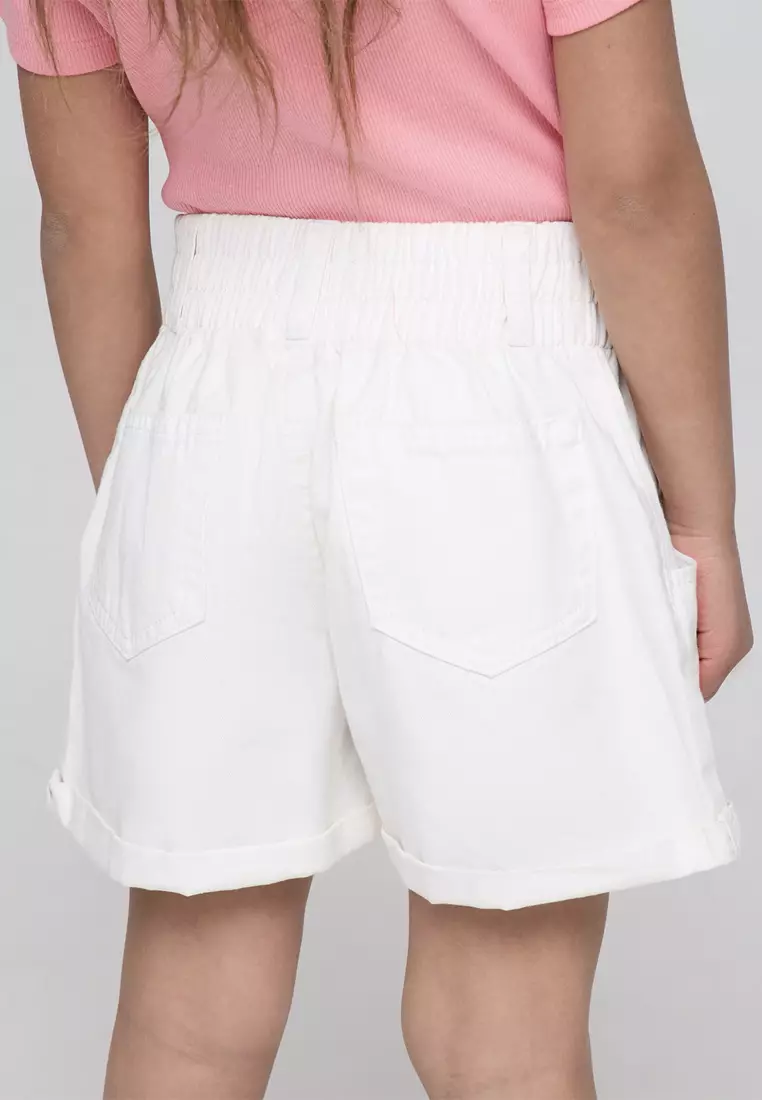 Paperbag Denim Shorts for Girls