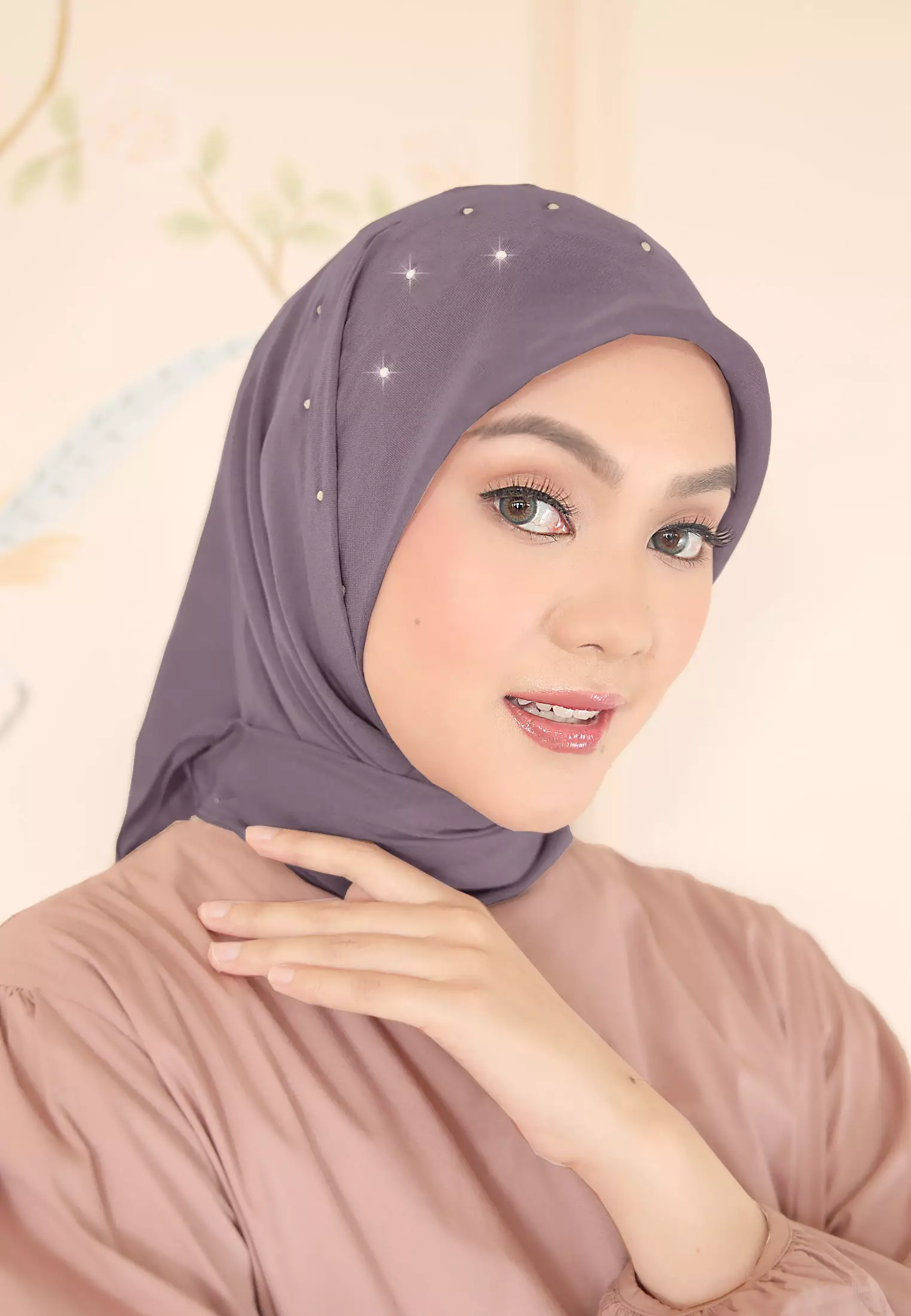 Noura Hijab Segiempat Payet Crystal | Kerudung Wanita Premium