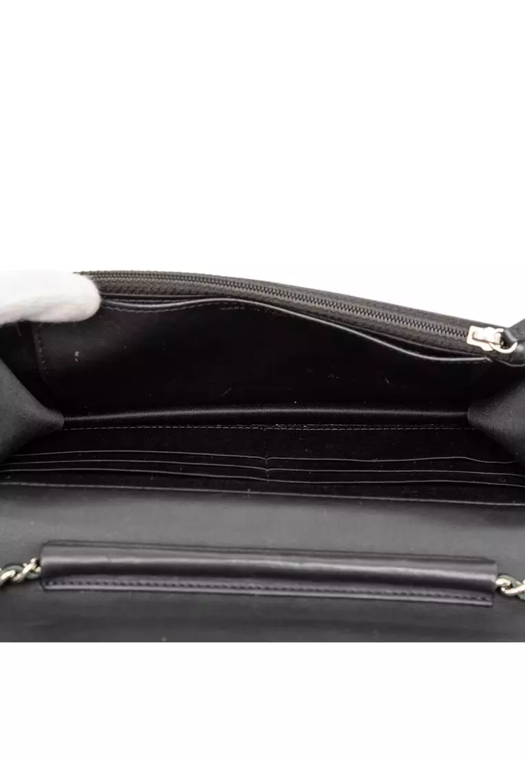 Pre-Loved Chanel Cc Embossed Patent Camellia Wallet On Chain