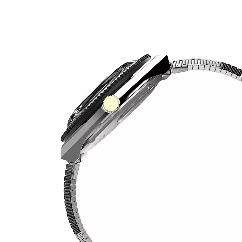 Jam Tangan Pria Timex Q Reissue TW2V18500 Black Dial Dual Tone Stainless Steel Strap