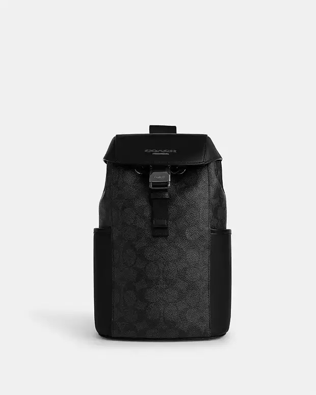 Jual COACH COACH Racer Pack In Signature Charcoal Black Original 2026 ...