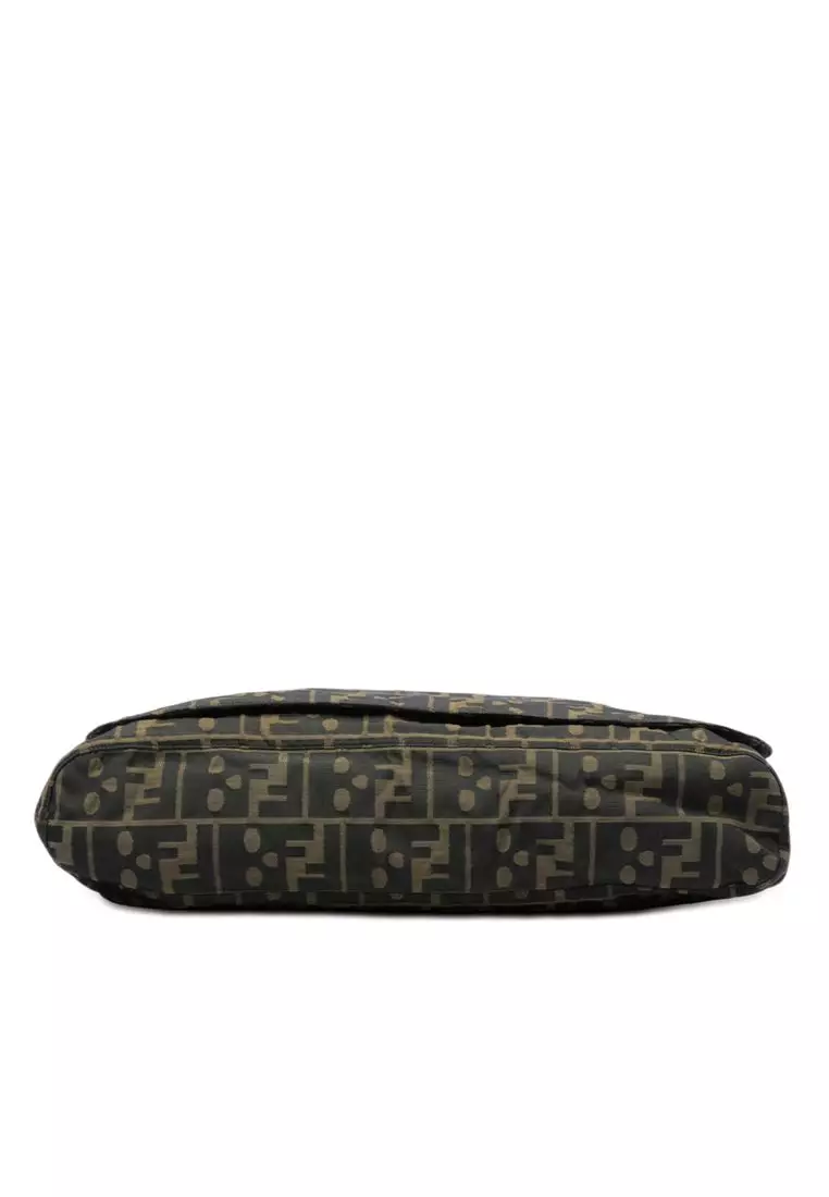 Pre-Loved Fendi Zucca Canvas Skull Messenger Bag