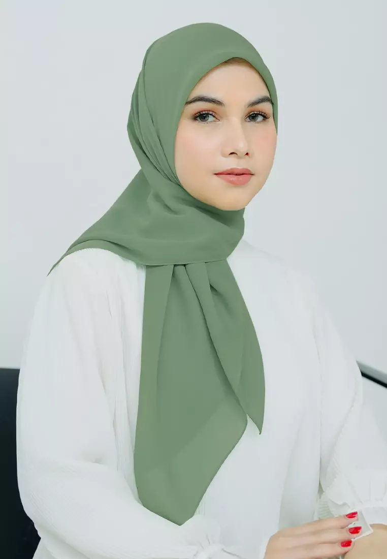 Polly Cotton (Hijab Segiempat Bella Square) Pine