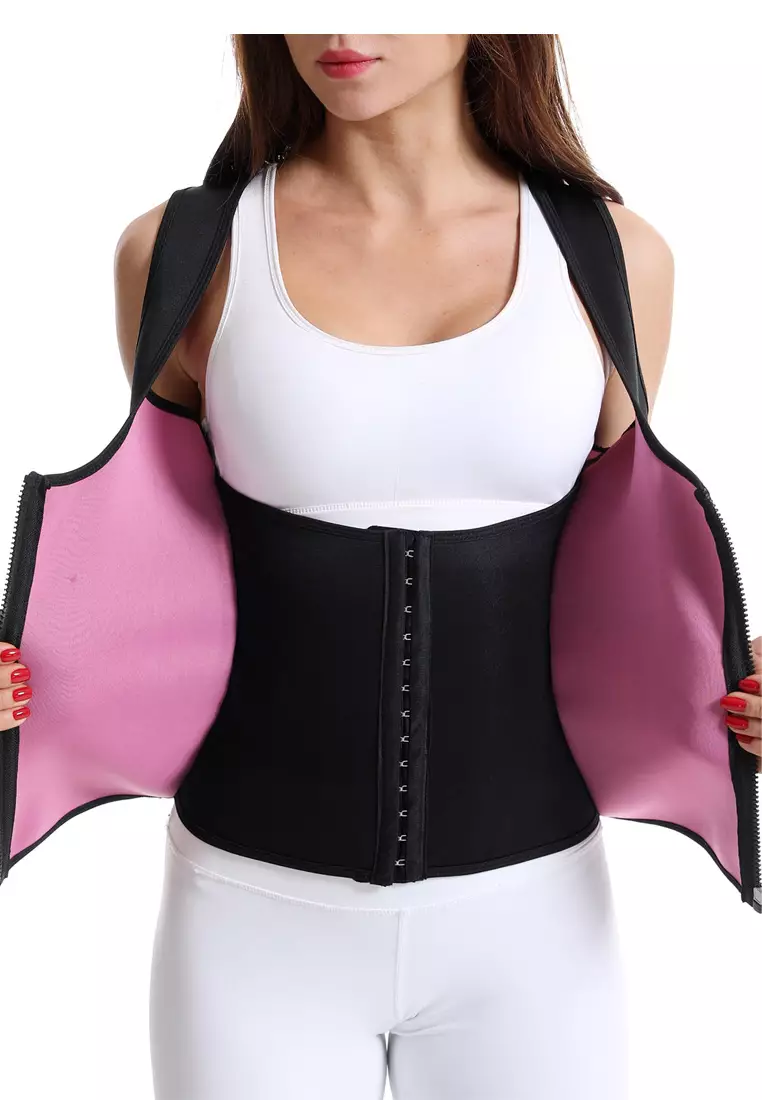 Women's Breathable Tummy Control Corset Hook & Loop Waist Trainer & Compression Girdle Belt Cincher
