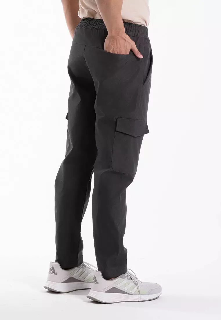 Forest Elastic Waist Trousers Cargo Long Pants Men | Seluar Panjang Lelaki - 10791-03DkGrey