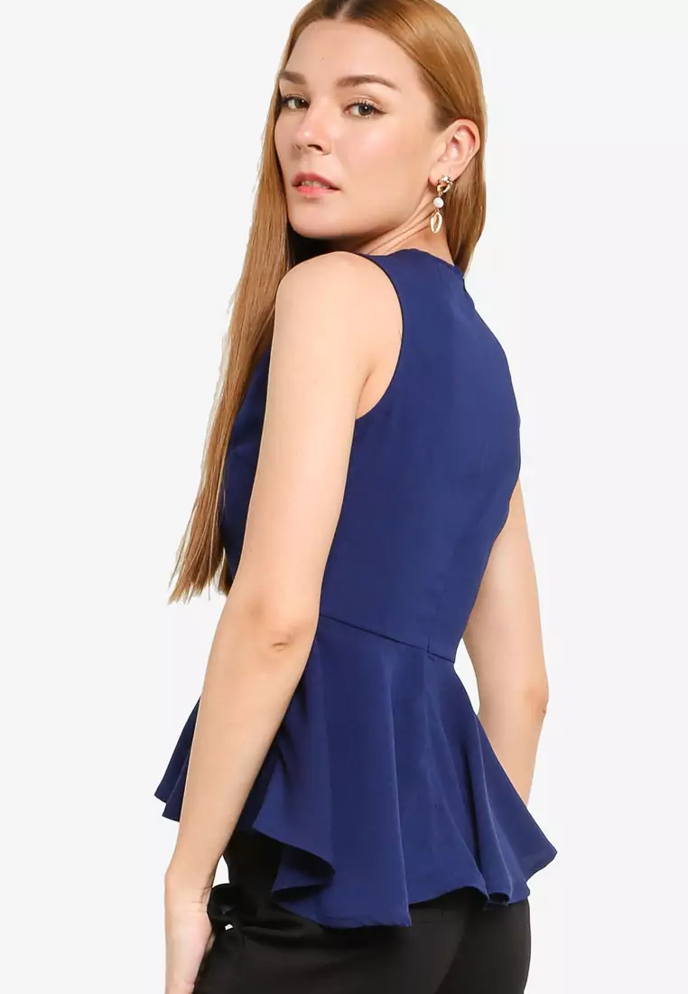 Jual ZALORA WORK Button Down Fitted Peplum Top Original 2023 | ZALORA  Indonesia ®