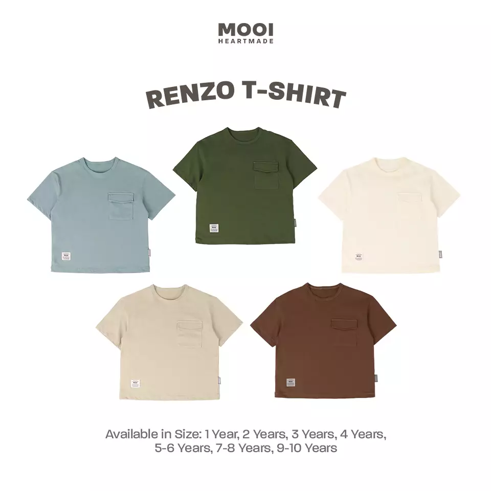 Mooi Kaos Anak Laki-Laki Renzo T-Shirt Tee - Light Beige