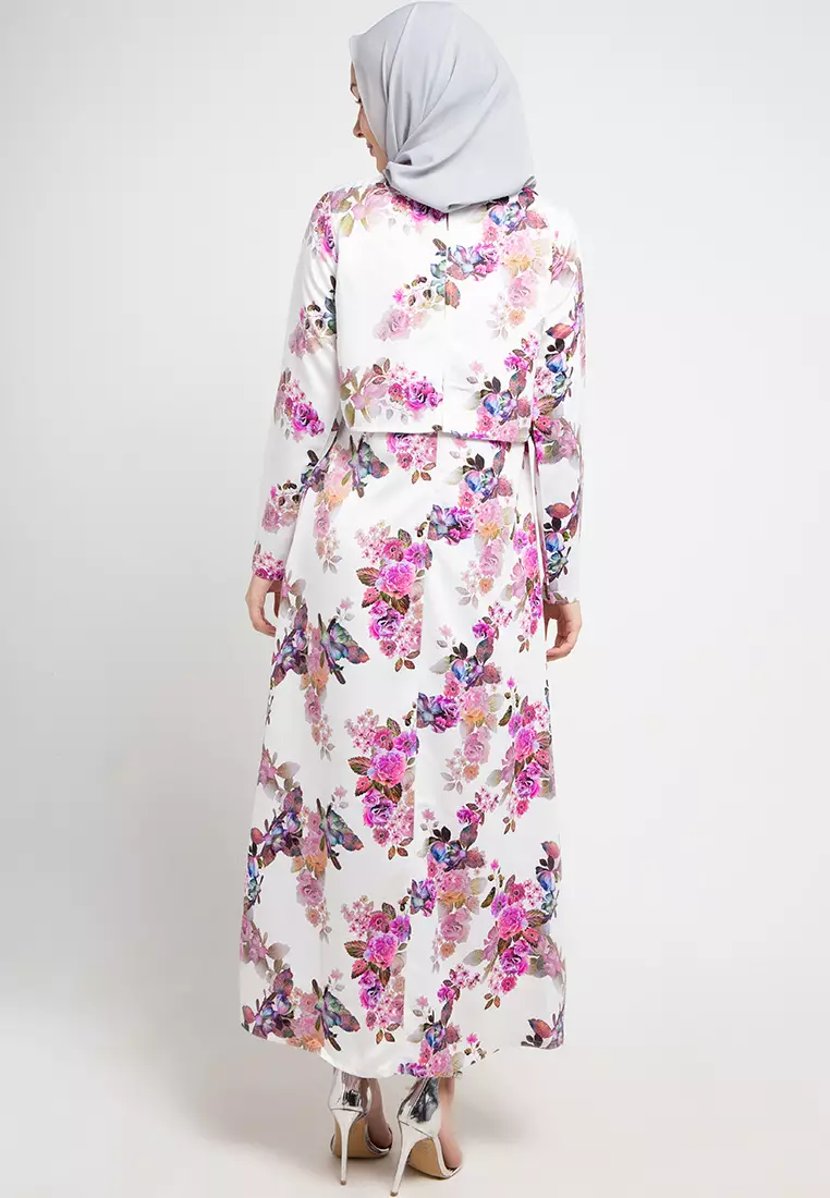 Nane Maxi Dress In Offwhite Print