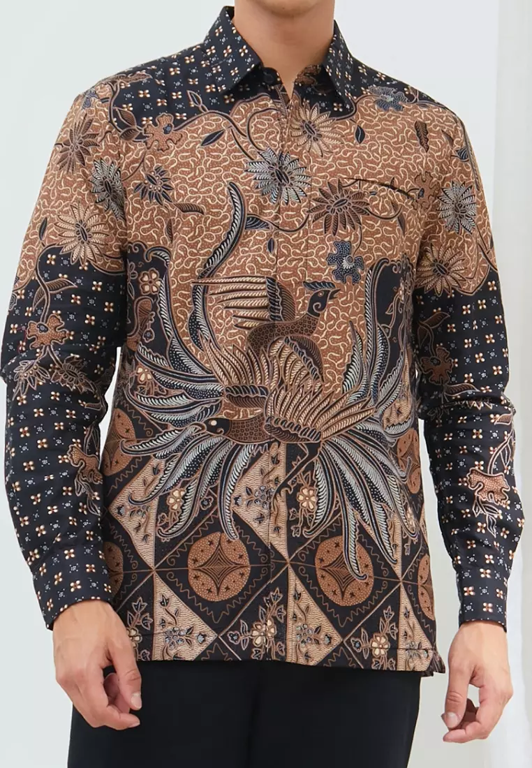 Nayara Kemeja Batik Satria Katun Hitam LG