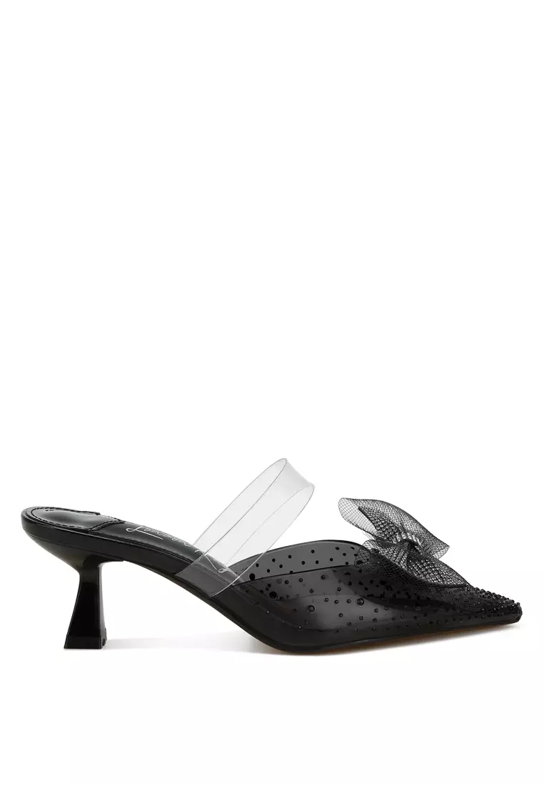 Discount on London Rag  shoes - SKU: Embellished Bow Kitten Heels in Black