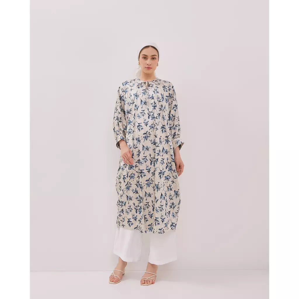 Urban Exchange Kaftan Maxie Beige - Gamis Cream Muslimah Lebaran Rayon