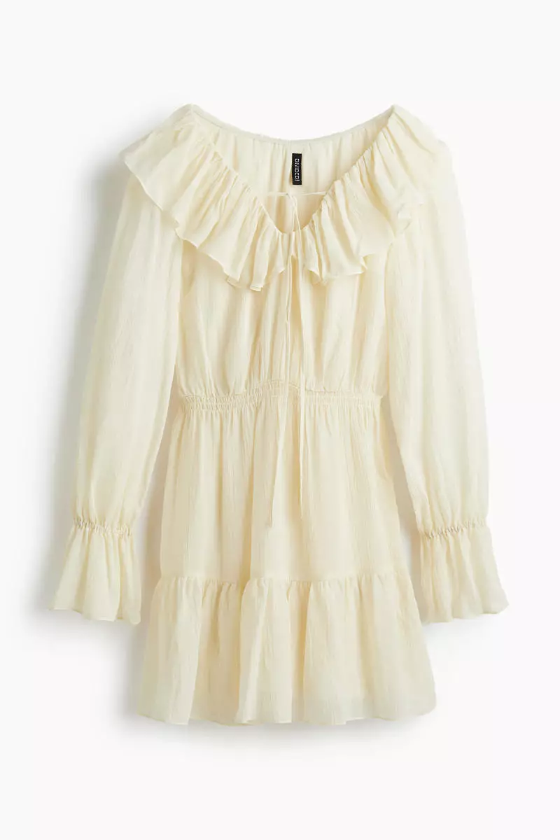 Flounce-collar dress