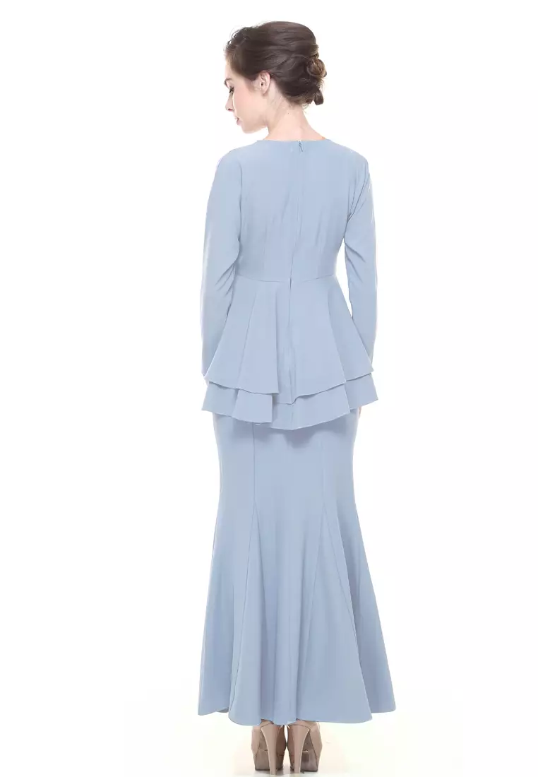 Lora Peplum in Mint blue