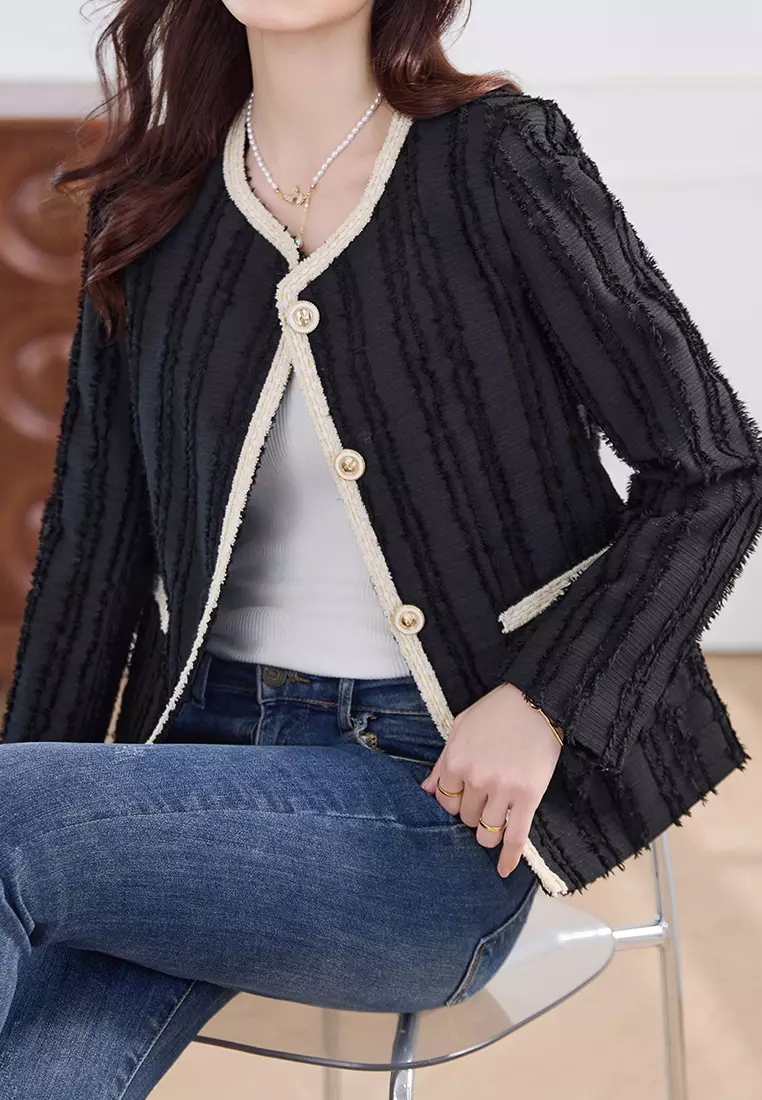 Buy HAPPY FRIDAYS Small Fragrance Tweed Suit Jacket YGH-EH8361