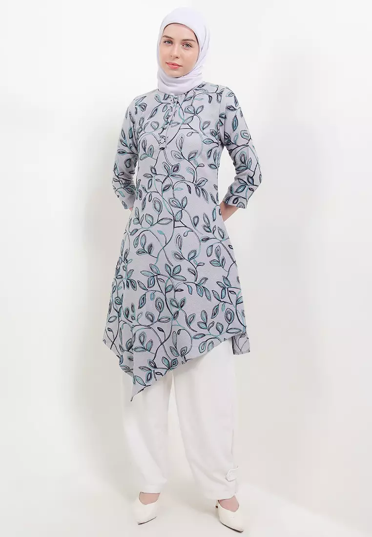Kani  Assymetrical Tunic In Blue