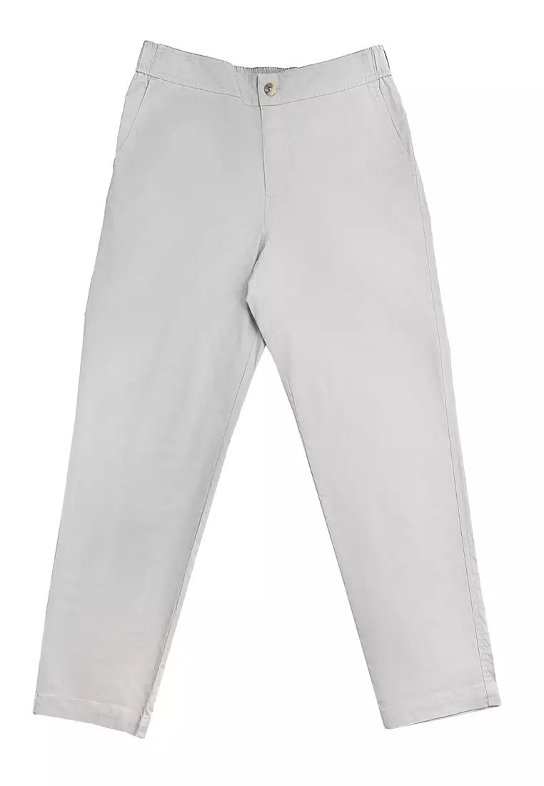 男裝 標準修腳 彈力棉涼感休閒褲