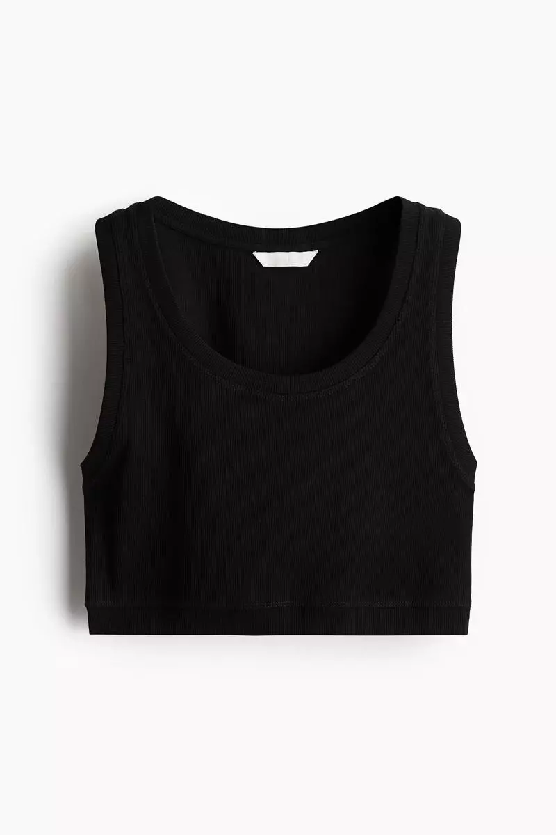 Cropped ribbed vest top