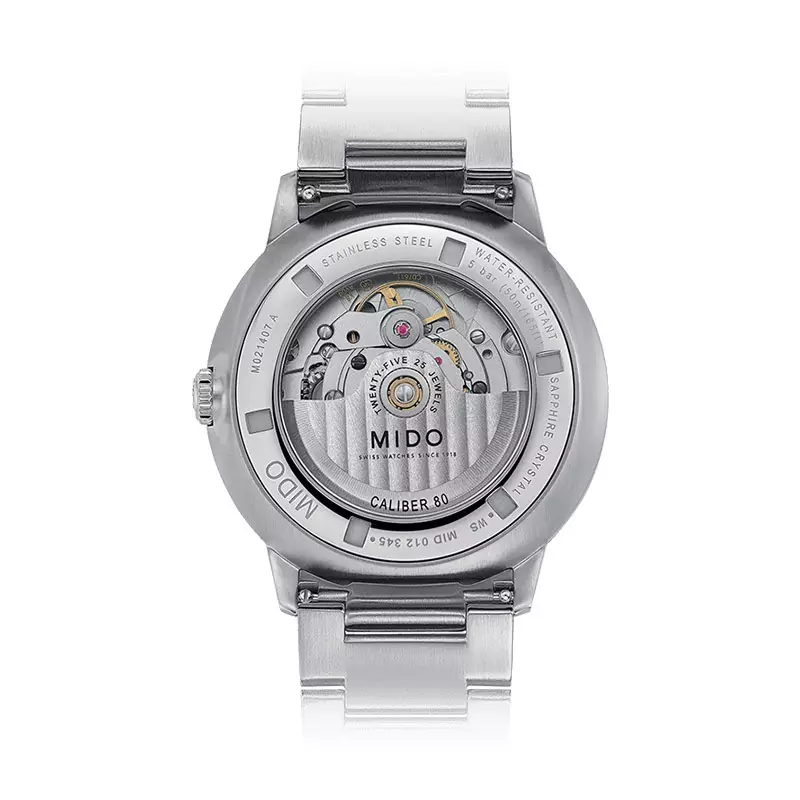 Jam Tangan Pria Mido Commander M021.407.21.411.00 Gradient Black Dial Stainless Steel Strap