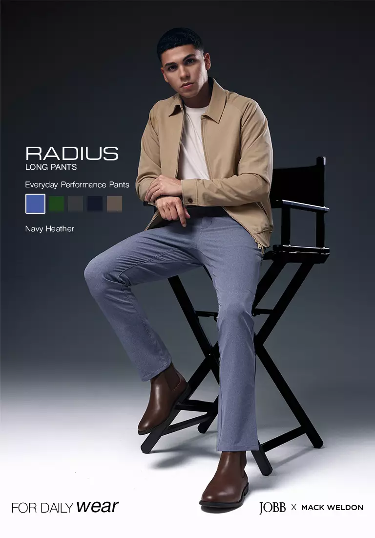 JOBB x MACK WELDON Radius Celana Panjang Pria Straight Fit Navy Heather