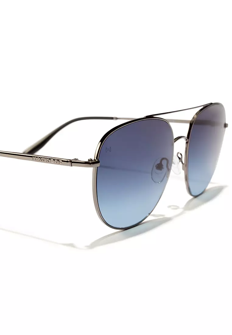 HAWKERS Metal Blue Denim Swag Sunglasses For Men And Women, Unisex. Official Product Designed In Spain