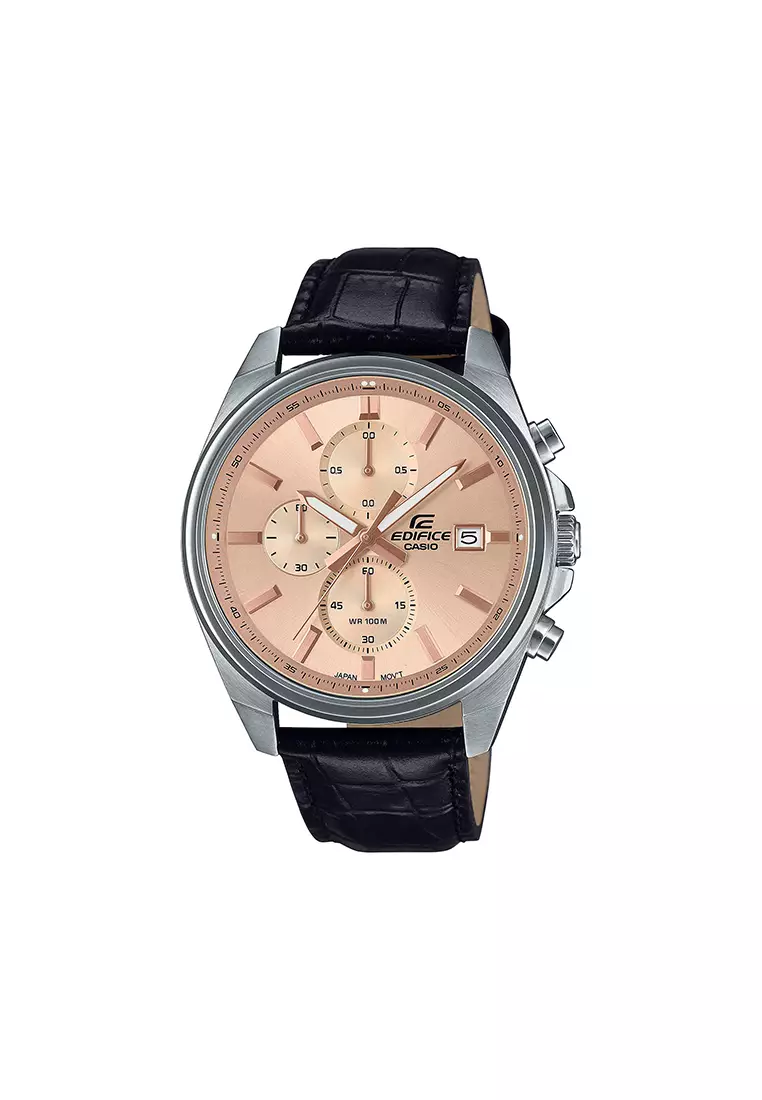 Buy Edifice EFV-610EL-5A Men's Analog Watch Black Leather Band