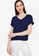ZALORA WORK navy Button Detail Rolled Up Sleeves Top 23ED5AA5F7BCA1GS_1