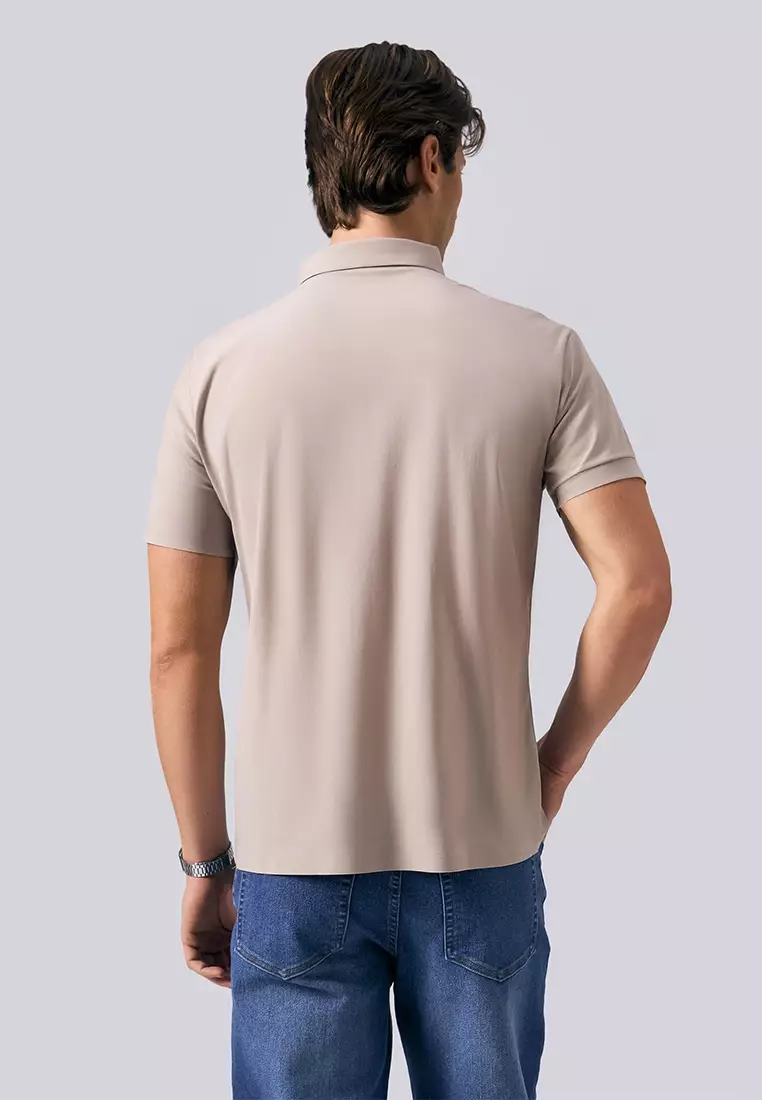 Seamless Polo with Contrast Placket