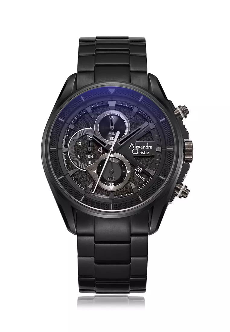 Alexandre Christie Jam Tangan Pria - Black - Stainless Steel - 6662 MCBIPBA