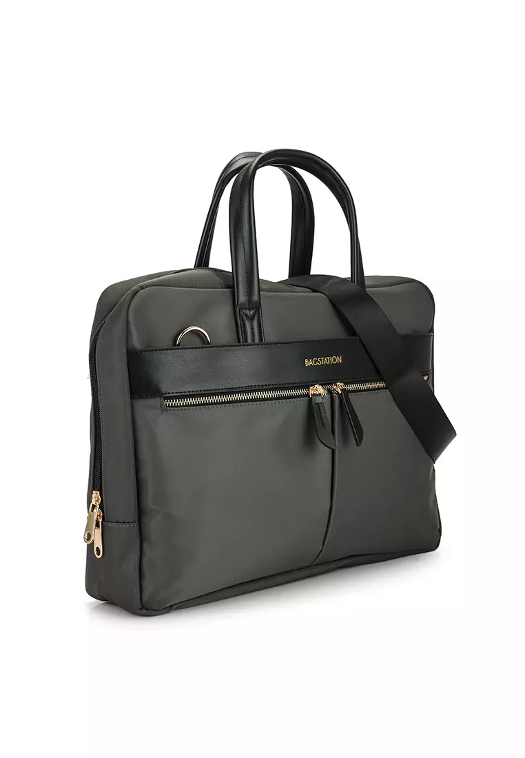 Trimmed Convertible Laptop Bag