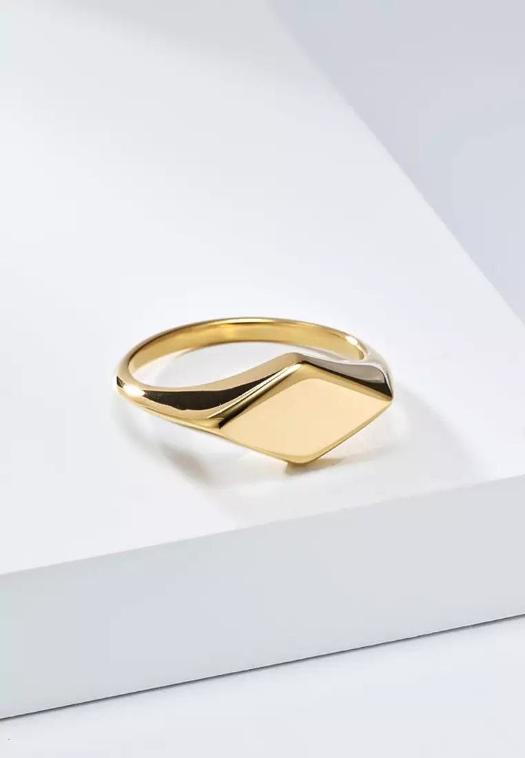 Titanium Steel Rhombus Ring JW QF-JZ990