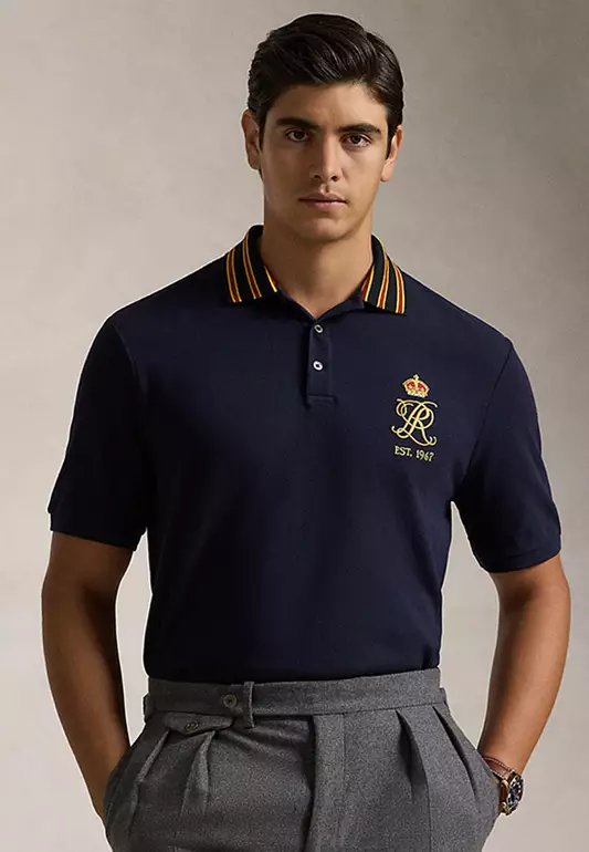 Classic Fit Crest Mesh Polo Shirt
