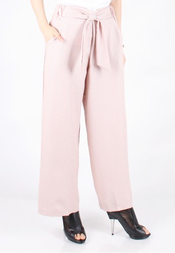 Linen Bow Waisted Culottes - Pink