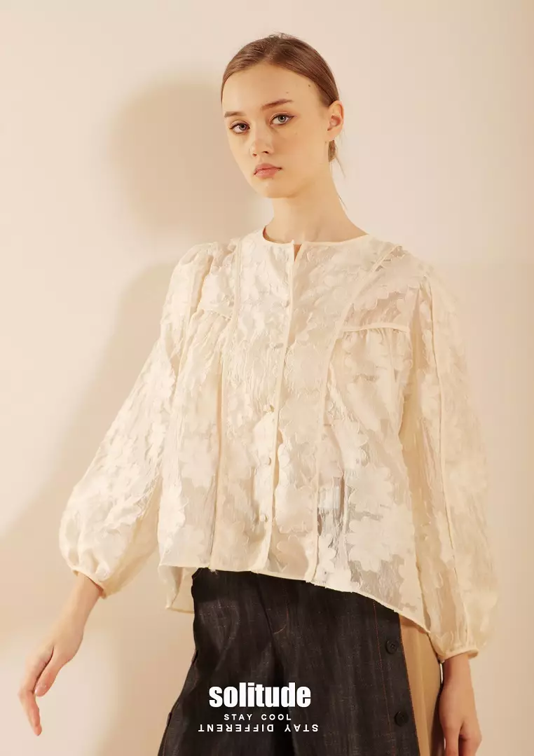 Buy solitude Ruff Sleeves Top 2024 Online | ZALORA