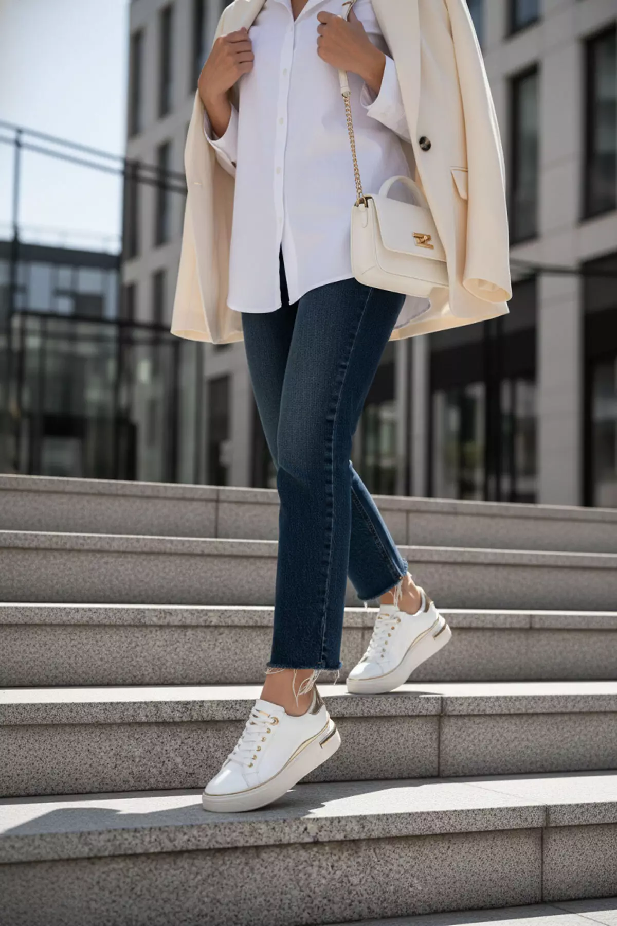 White Patent Leather Women'S Sneaker 20810
