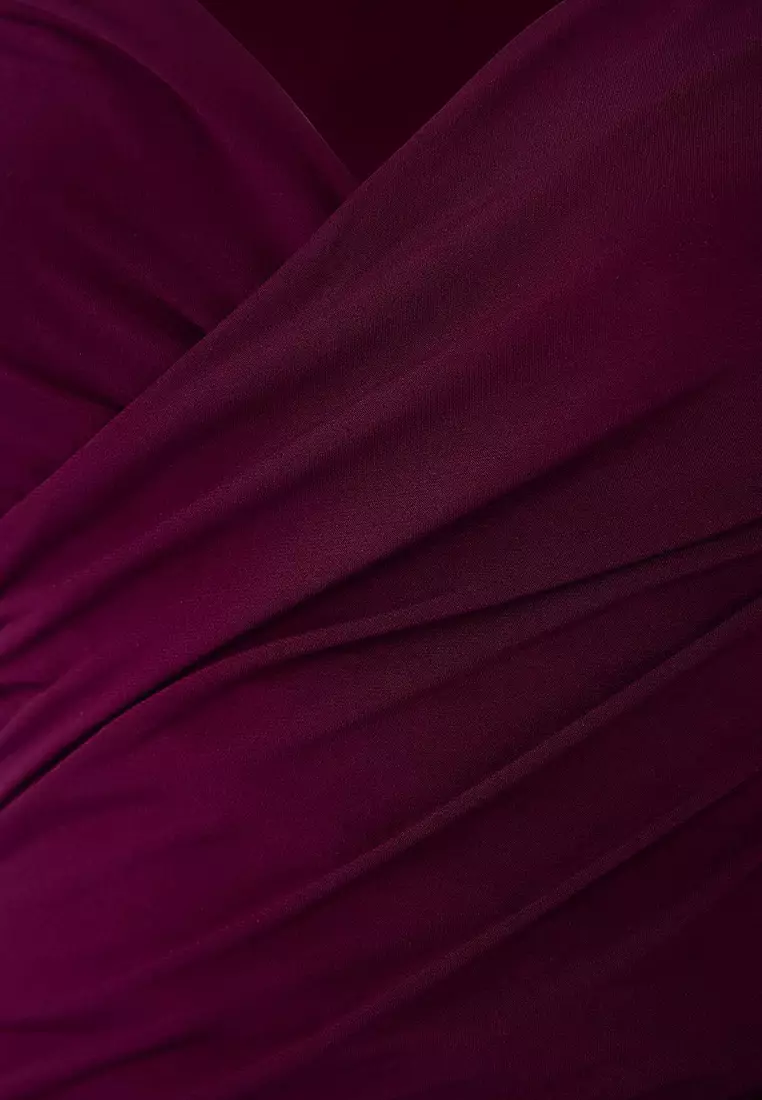 Plum Double Breasted Collar Bodycone Plus Size Body Tbbaw25Cs00008