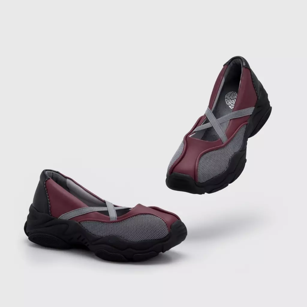 Alula Sneakers Balerina Genuine Leather Maroon