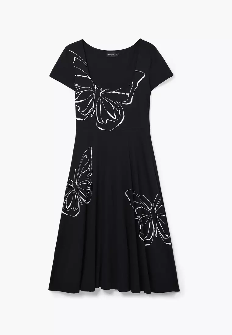 Desigual Woman Butterfly midi dress.