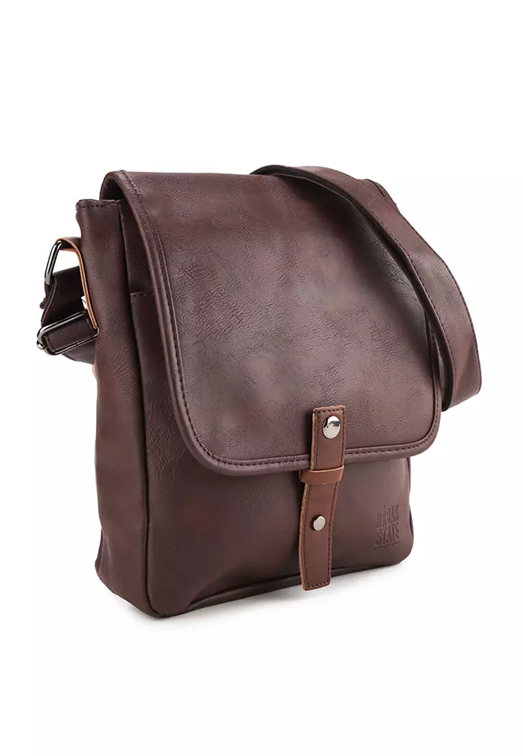 Distressed Leather Hunter Crossbody Bag