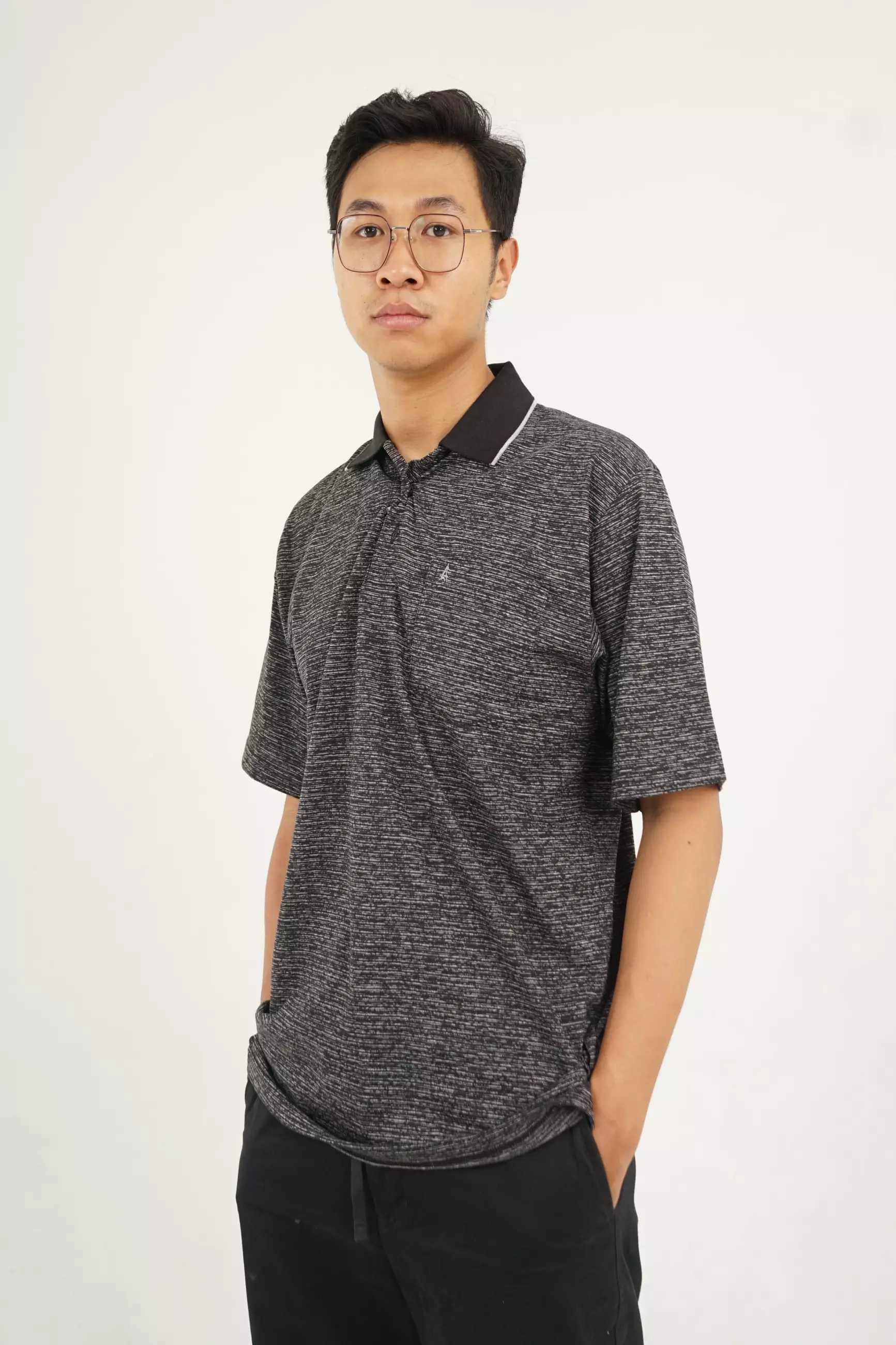 Andre Michel Polo Shirt Lengan Pendek Hitam 3411