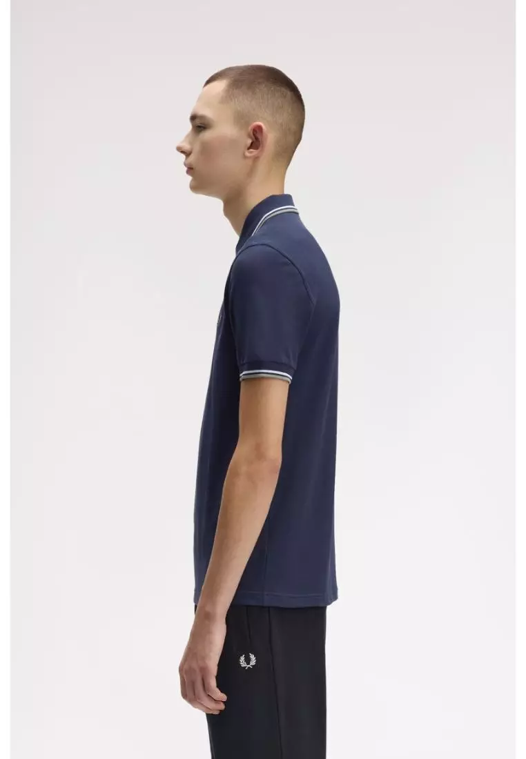 Fred Perry M3600 Twin Tipped Fred Perry Shirt (Dark Airforce / Light Ice / Bay Leaf)