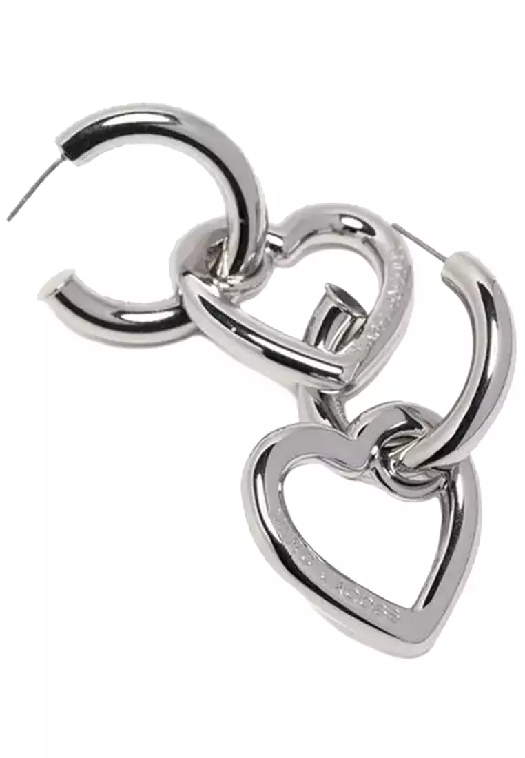The Charmed Double Heart Hoops Earrings in Silver J202MT4RE22