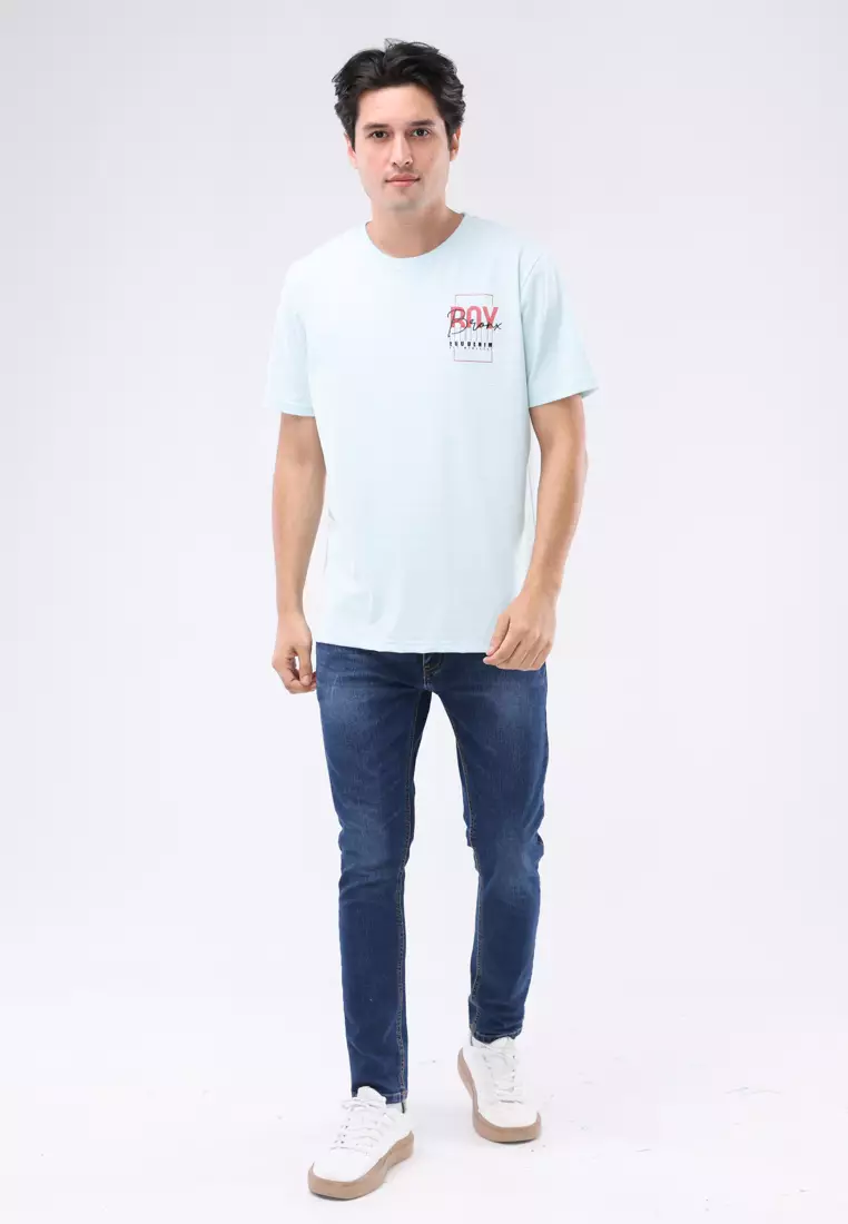 Round Neck Streaky Short Sleeves