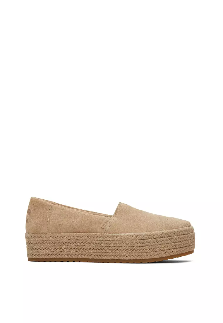 Discount on Toms  shoes - SKU: Espadrille Valencia Women - Oatmeal Yellow Suede Canvas