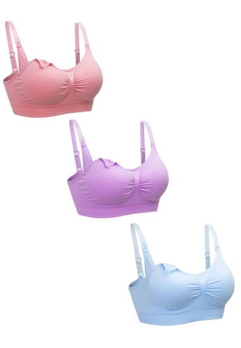 YSoCool pink and blue and purple 3 PACK Women Seamless Comfort Maternity Nursing Bra 0FBF5USECFBFE6GS_1